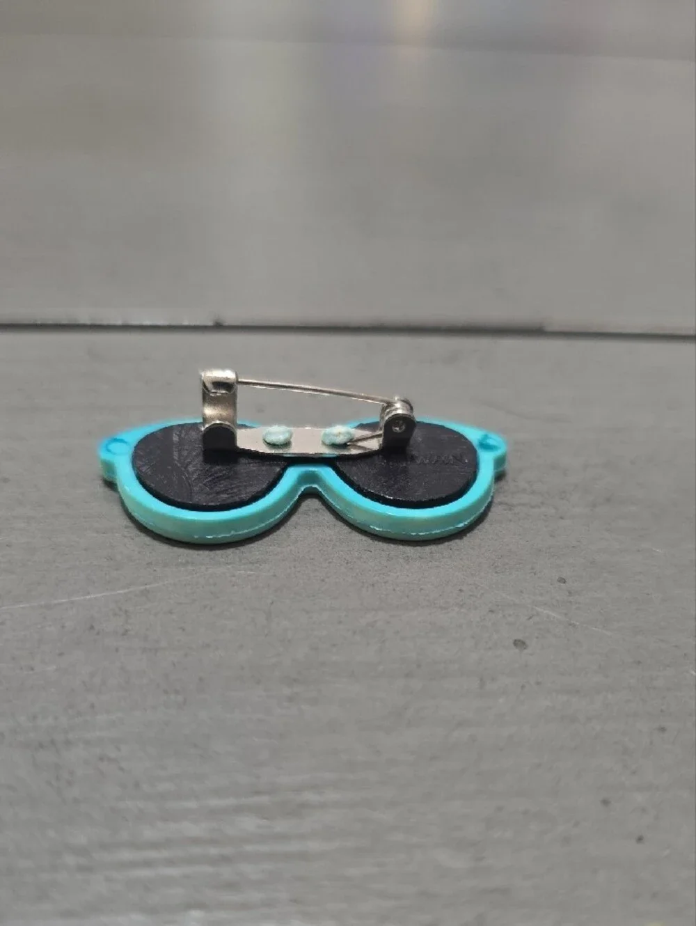 Mint Green/Blue Retro Sunglasses Pin with Black Lenses